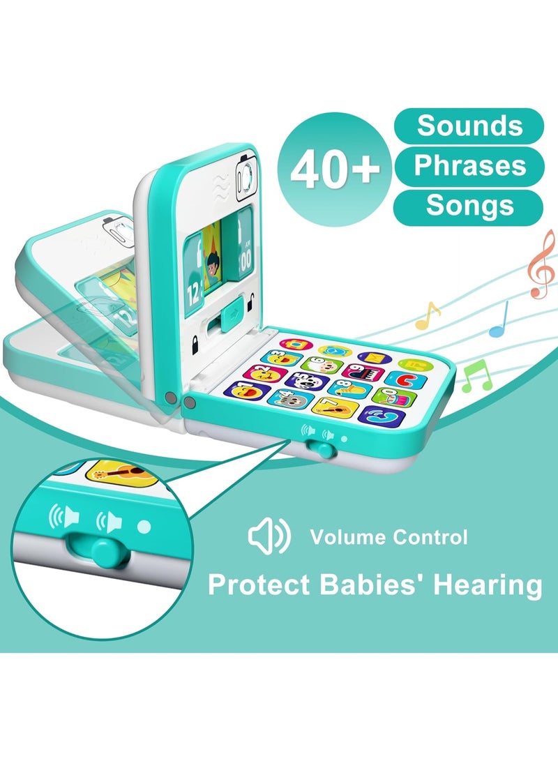 HUILE Foldable & Slide Baby Phone - Interactive Smartphone Toy With 40+ Songs, Music & Sounds and Activities, Pretend Play,Educational Features,Safe Mirror,And Durable Design For Toddlers 12M+ - Image 4