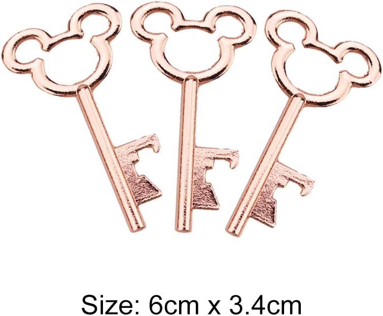 XONOR 50Pcs Vintage Skeleton Key Bottle Openers with 50pcs Escort Card Tag and Twine for Wedding Party Favors Rustic Decoration (Rose Gold) - Image 2