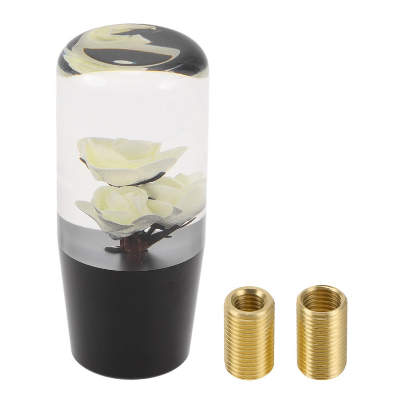 TUCKBOLD Car Shift Knob 10cm Front Shift Lever Knob Universal for Automatic and Manual Vehicle Acrylic White with 2 Adapter 1 Set - Image 2