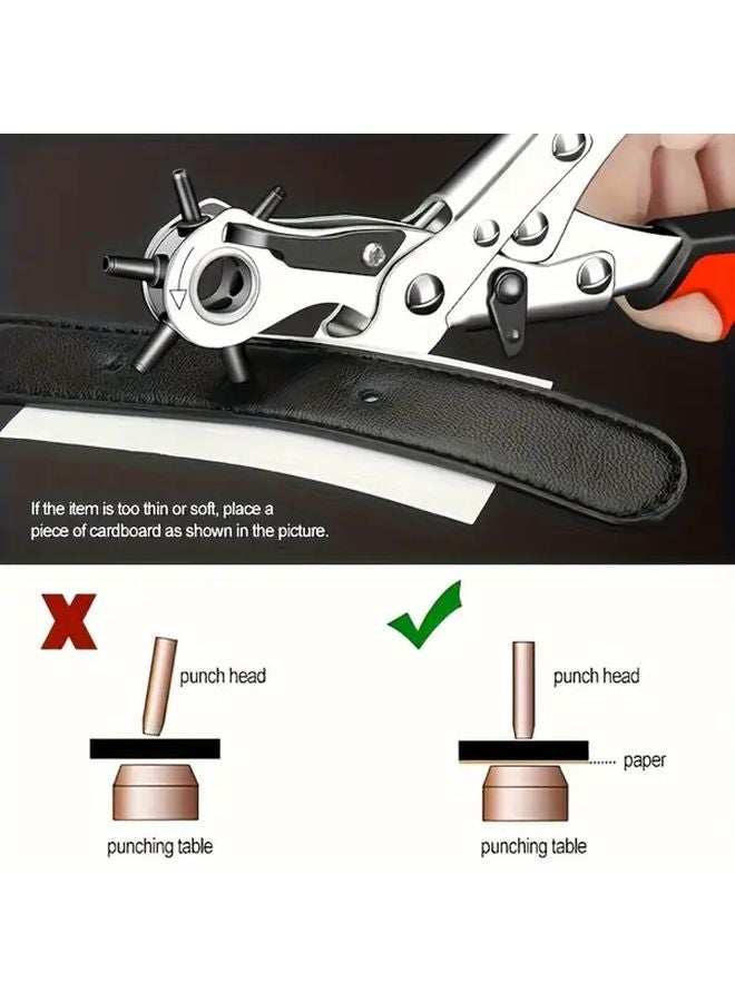 1pc Heavy Duty Manual Punching Pliers Adjustable Head for Leather Paper Fabric Craft - Image 2