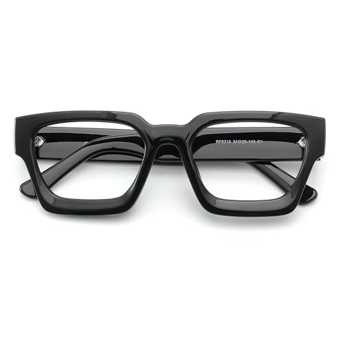 JFXQDR Blue Light Blocking Glasses for Women Men, Trendy Thick Glasses Anti Eyestrain & UV Glare RF6210 (Black Chunky Frame) - Image 2