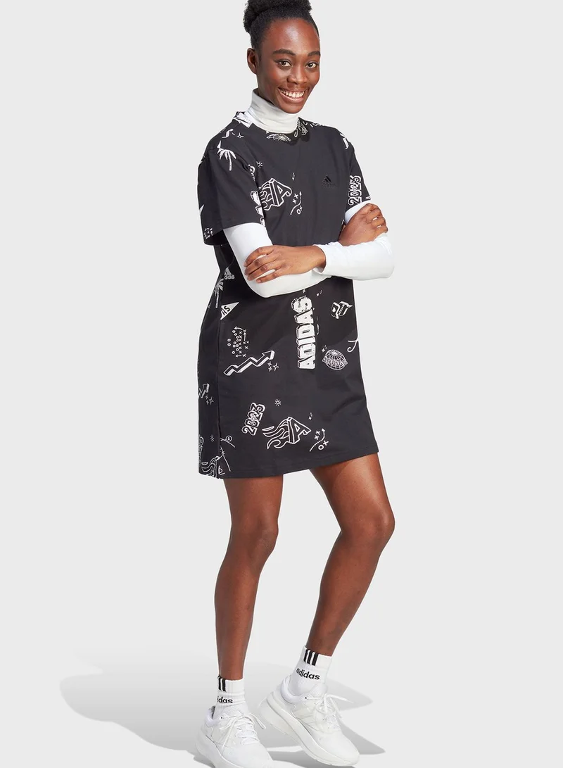 Adidas Scribble Tee Dress