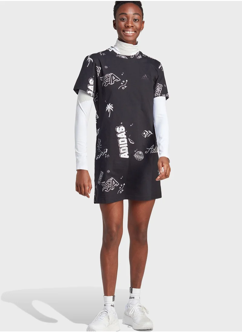 Adidas Scribble Tee Dress