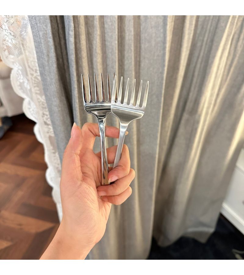 Brushed Style 6 Tine Stainless Steel Serving Fork For Pasta Salad Meat - Image 5