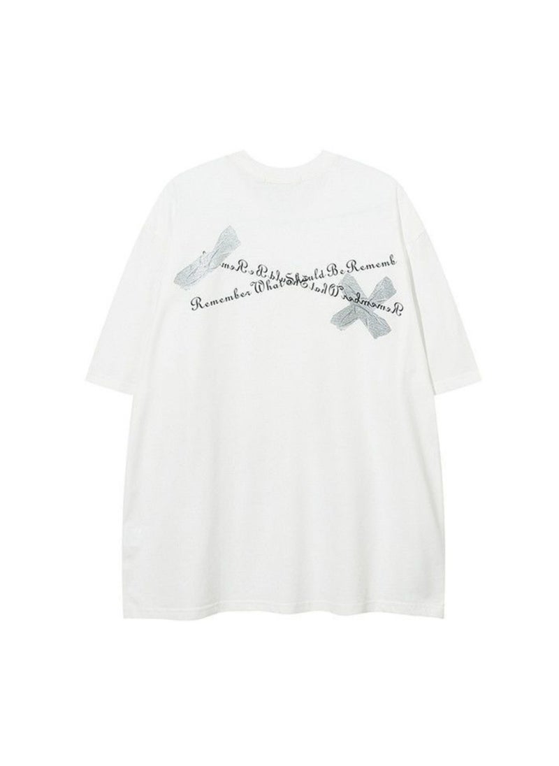 Thirty-One - White Women Face Printed Oversized T-shirt - Image 1