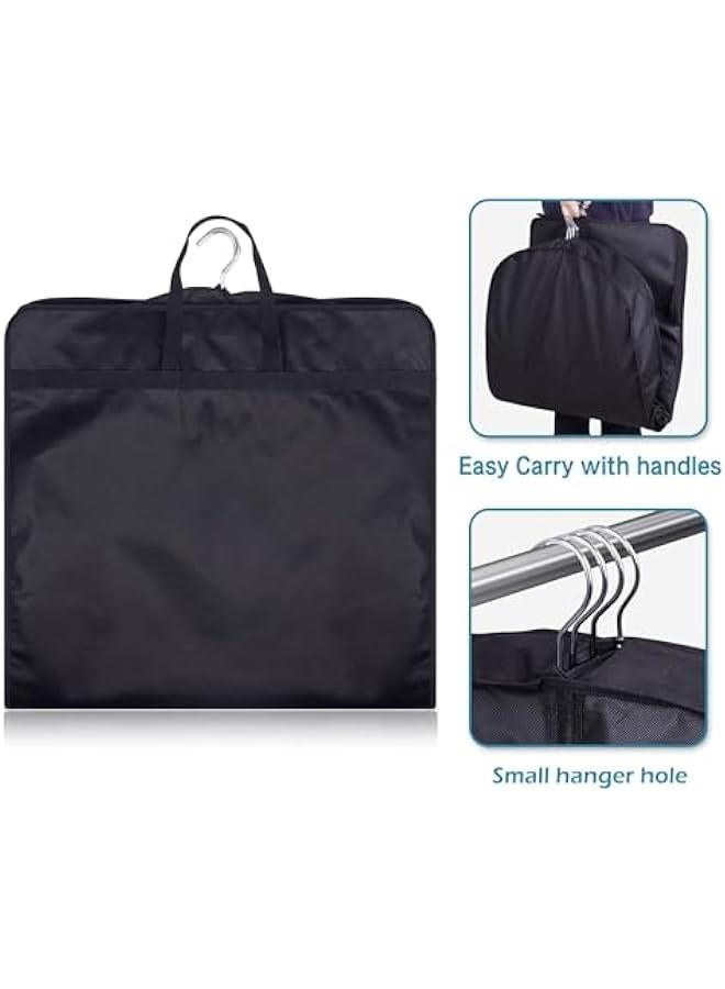 HOOKOR 3 Pack Black 43 Suit Bags，Foldable Suit Carrier Bag for Travel, Hanging Garment Bags,Zippered Suit Covers with Handles,Breathable Clothes Covers Protector Bags for Coat,Jacket,Dress  - Image 4