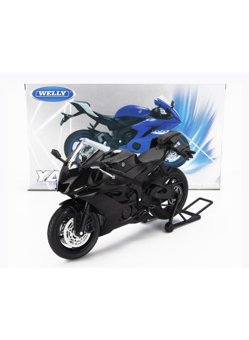 ويلي نموذج دراجة نارية ياماها YZF-R6 مصبوب بمقياس 1:12 - دراجة رياضية سوداء، لعبة للأطفال وهواة الجمع (من سن 3 سنوات فما فوق) - Image 1