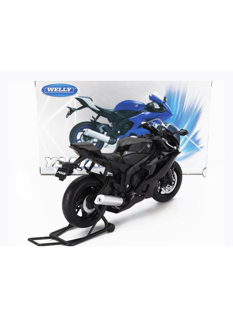 ويلي نموذج دراجة نارية ياماها YZF-R6 مصبوب بمقياس 1:12 - دراجة رياضية سوداء، لعبة للأطفال وهواة الجمع (من سن 3 سنوات فما فوق) - Image 3
