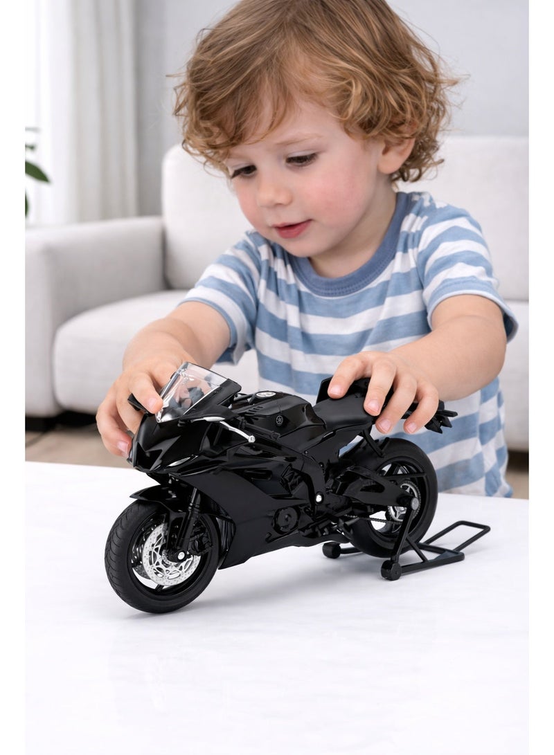 Welly 1:12 Yamaha YZF-R6 Die-Cast Motorcycle Model – Black sport Bike Toy for Kids & Collectors   (Ages 3+) - Image 2