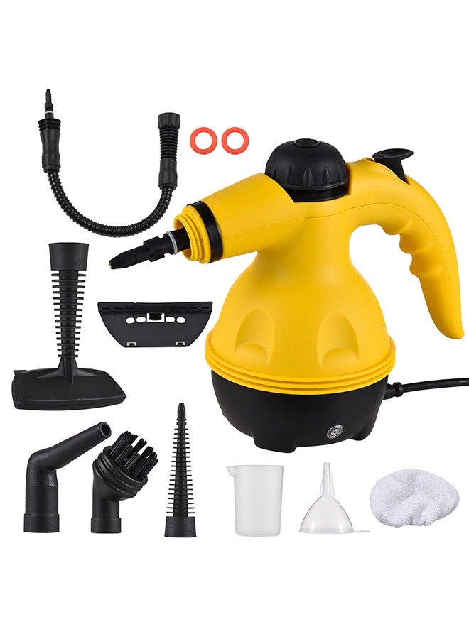 Handheld Steam Cleaner,Multipurpose Portable Pressurized Steamer with 9 Piece Accessories,1000W Steam Cleaner for Carpet, Couch, Clothes, Mattress, Car Seats, Kitchen, Floor Cleaning