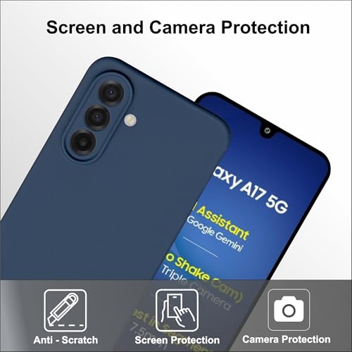 SBMS Silicone Back Cover Case for Samsung Galaxy A17 5G / Samsung F17 5G / Samsung M17 5G | Soft Micro-Fibre Lining Inside | Camera Protection Bump | Shockproof Back Cover Case (Blue CandyCloth) - Image 4