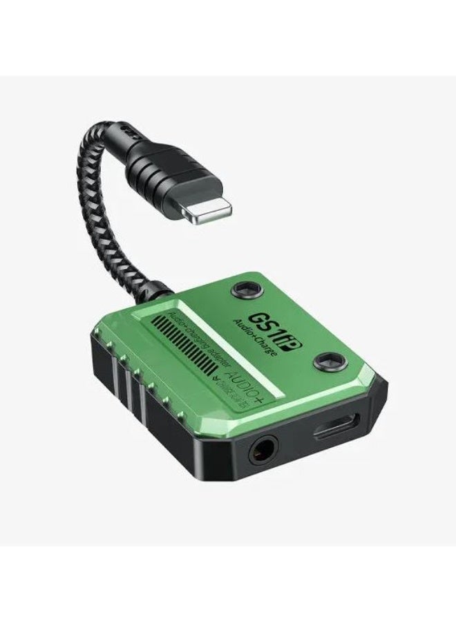 Plextone GS1 Lightning Adapter – 3.5mm Headphone Jack with 30W Lightning Fast Charging, Lightweight Plug-and-Play Design, HD Clear Voice with Extra Bass, Zero Delay, Mic Supported, MFI-Certified Chipset, Perfect for iPhone 8, X, 11, 12, 13, and 14 Pro Max (Lightning) - Image 1