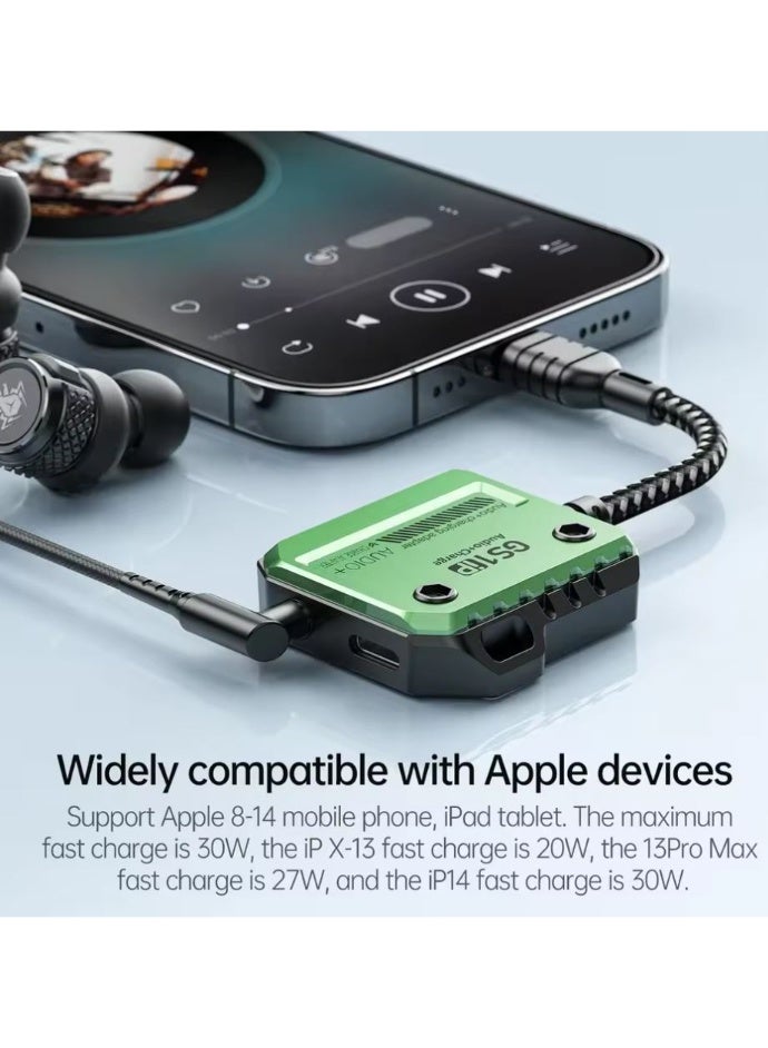 Plextone GS1 Lightning Adapter – 3.5mm Headphone Jack with 30W Lightning Fast Charging, Lightweight Plug-and-Play Design, HD Clear Voice with Extra Bass, Zero Delay, Mic Supported, MFI-Certified Chipset, Perfect for iPhone 8, X, 11, 12, 13, and 14 Pro Max (Lightning) - Image 5