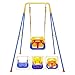 FCOUMY 3 in 1 Toddler Swing with Frame Outdoor Indoor Baby Swing with Safety Belt for Indoor and Outdoor Use Foldable Metal Stand Clear Instructions Easy to Assemble - Image 3