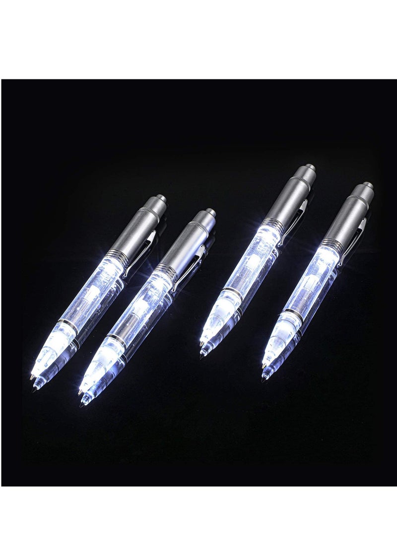 SYOSI Lighted Tip Pen, 8pcs Led Light Flashlight Writing Ballpoint Pen, Bulk Glow in the Dark Pen Light Up Pens for Night Writing, School, Office(White) - Image 5
