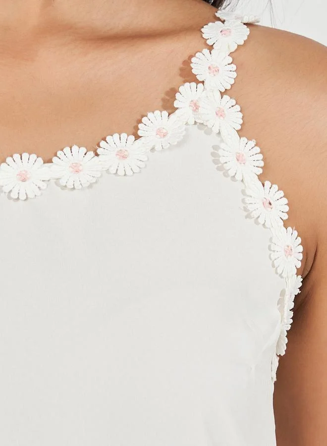 Styli Styli Floral Border Applique Cami