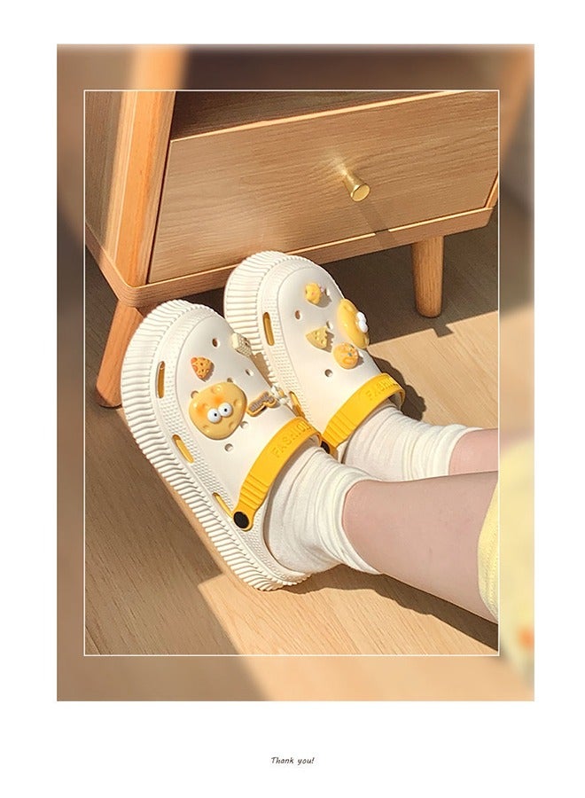 Shoe Studio Sandals Non-Slip Household Thick-Soled EVA Waterproof Thick-soled Lightweight Garden Shoes One-step Outdoor Beach Slippers (36-37) With Cartoon Pattern - Image 3