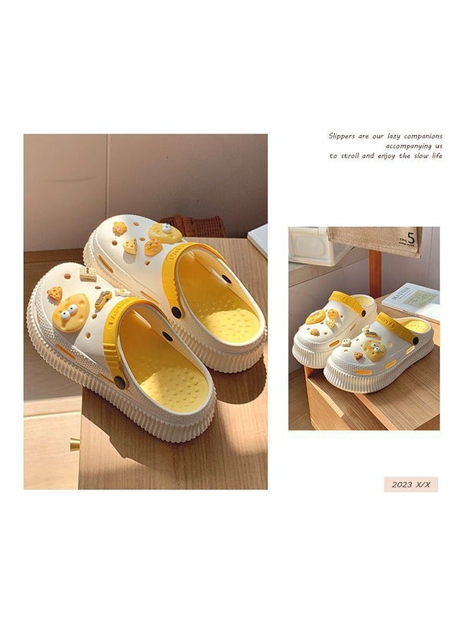 Shoe Studio Sandals Non-Slip Household Thick-Soled EVA Waterproof Thick-soled Lightweight Garden Shoes One-step Outdoor Beach Slippers (36-37) With Cartoon Pattern - Image 5