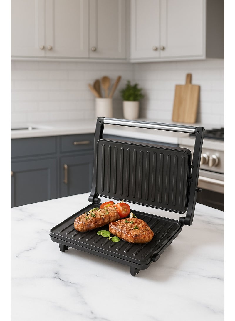 هوم ماستر جريل كهربائي هوم ماستر سخان لصنع السندوتشات شواية كهربائية 750 واط مع ألواح غير لاصقة - Image 5