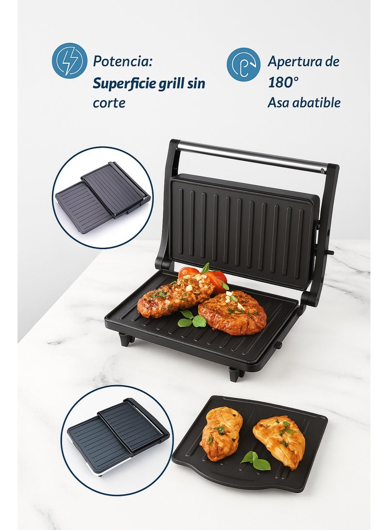 هوم ماستر جريل كهربائي هوم ماستر سخان لصنع السندوتشات شواية كهربائية 750 واط مع ألواح غير لاصقة - Image 1