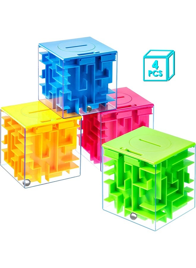 4Pcs Money Maze Puzzle Boxes for Cash Gift, Fun Ways to Give Money as a Gift, Money Maze Puzzle Gift Boxes for Cash Money Gift Ideas for Kids, Adults, Birthday - Image 1