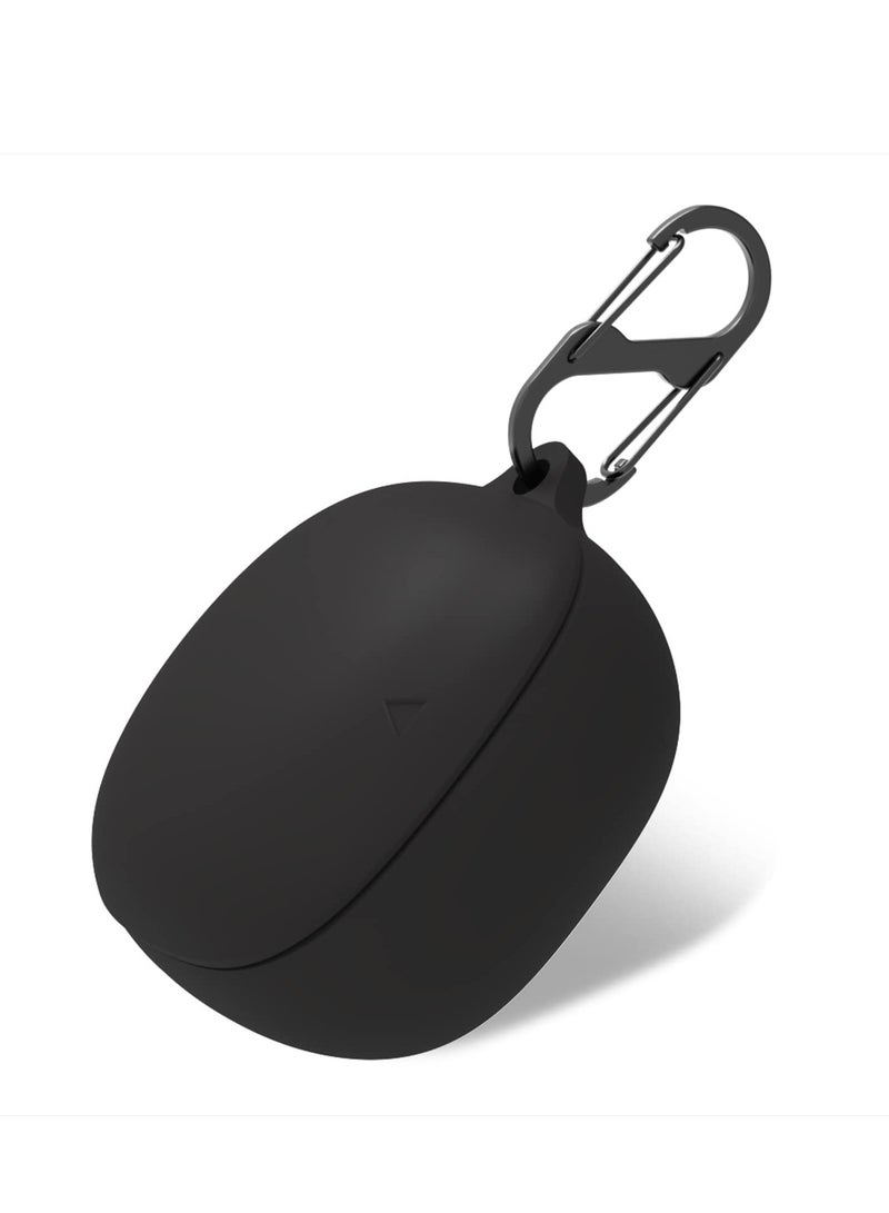 Case Cover Compatible with Anker Liberty 4 Soft Silicone Protective Case Cover with Carabiner (Black) - Image 1