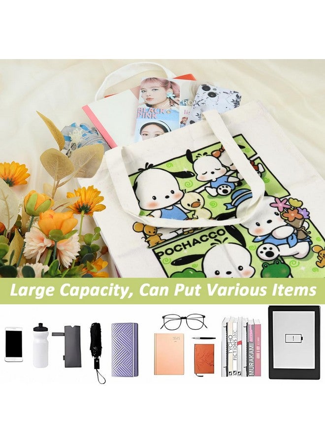 PALAY¬Æ Tote Bag for Women Girls Canvas Hand Bag Kawaii Canvas Book Bag Casual Shoulder Bags Corduroy Tote Bag Gift for Girls - Image 4