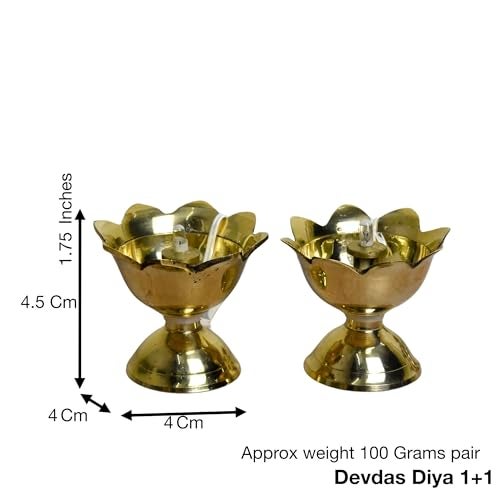 NEETU ARTS Pure Brass LED Lotus Diya | Electric Deepak with Bulb Light for Home Temple Pooja & Festive Decor | Traditional Spiritual Lamp | 1.75 Inches, 100gm - Image 5