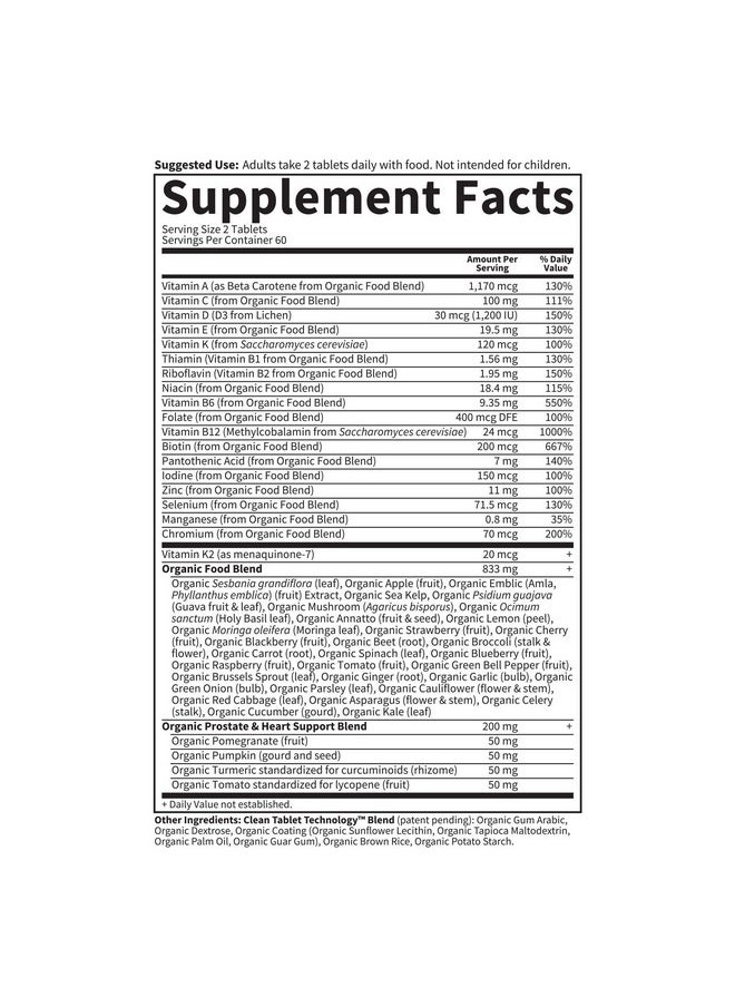 Garden of Life - Mykind Organics Whole Food Multivitamin For Men 40+ Vegan Mens Multi For Health & Wellbeing Certified & Minerals For Men Over 40 Mens Vitamins 120 Tablets - Image 1