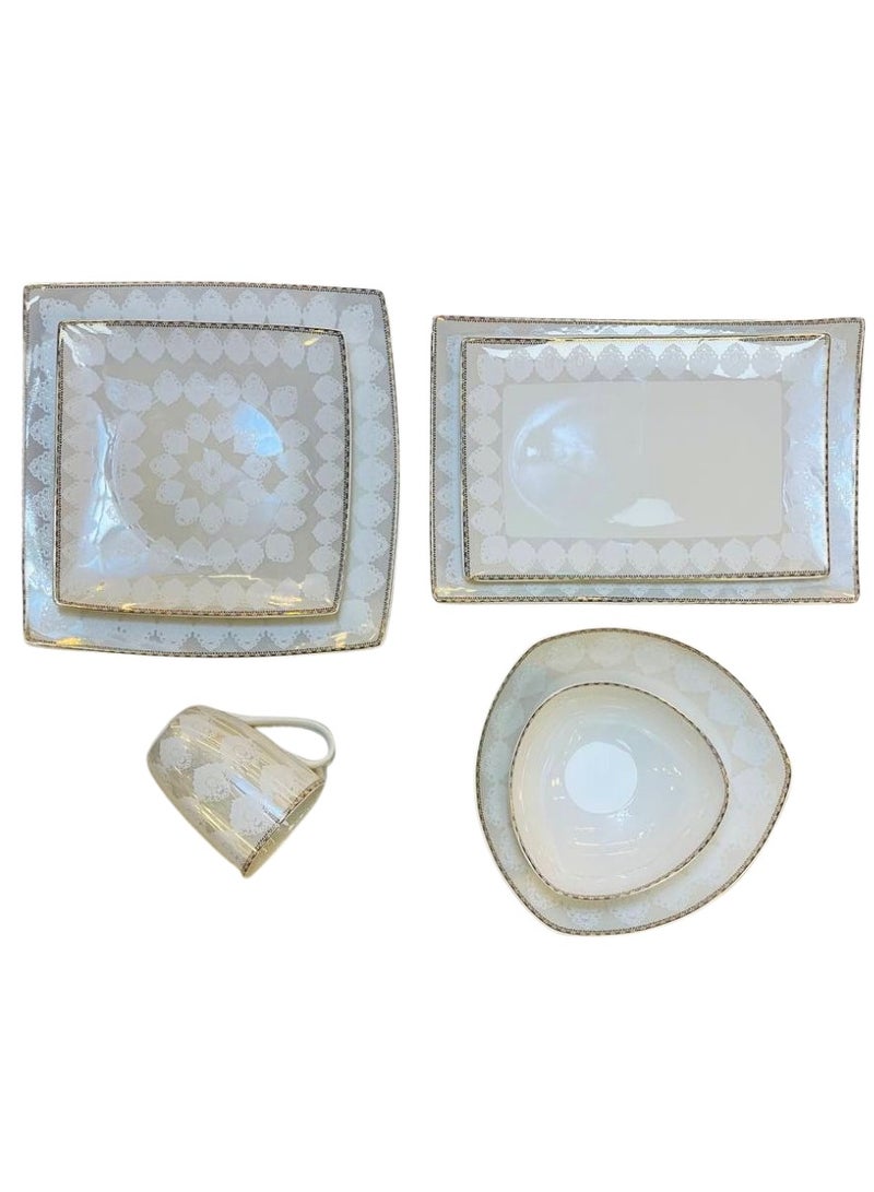 طقم عشاء بورسلين 33 قطعه - لوتس