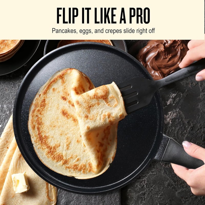 ALVA Energy 11″ Ceramic Nonstick Crepe Pan – No PFAS/PFOA/PTFE, Ultra‑Low Oil Release, Works on Gas/Electric/Induction, Lightweight & Easy Cleanup & Stay-Cool Handle - Image 5