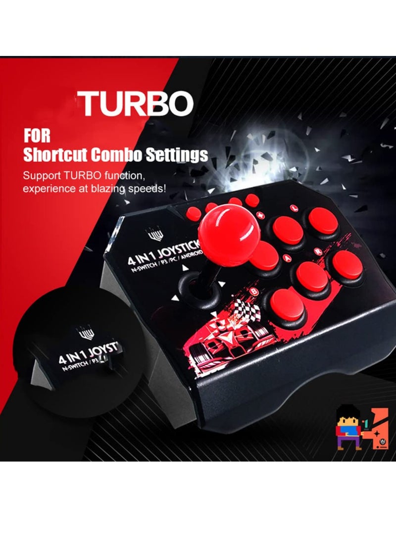 Arcade Fight Stick, Wired Arcade Joystick Features a Spherical Metal Joystick 6 Round Control ons,Wired Arcade Joystick Arcade Games Accessories, Play All Types of Games for PS3/Switch/PC - Image 4