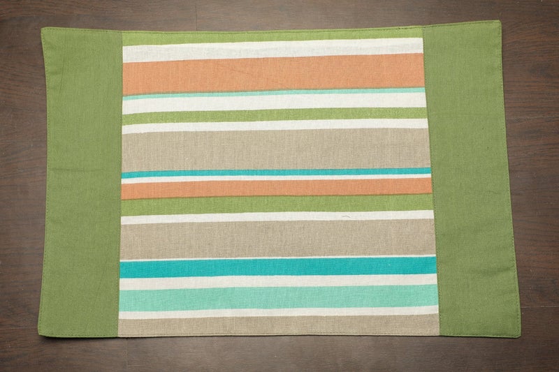 Dekor World Stripe Printed Cotton Place Mat(Pack of 6 Pcs) - Image 2