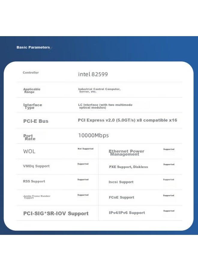 Eb-link Intel 82599 Chip Pci-e X8 10g Dual-port Fiber Optic Network Card With Sfp+ Multi-mode Optical Module X520-sr2 Server Network Adapter - Image 4