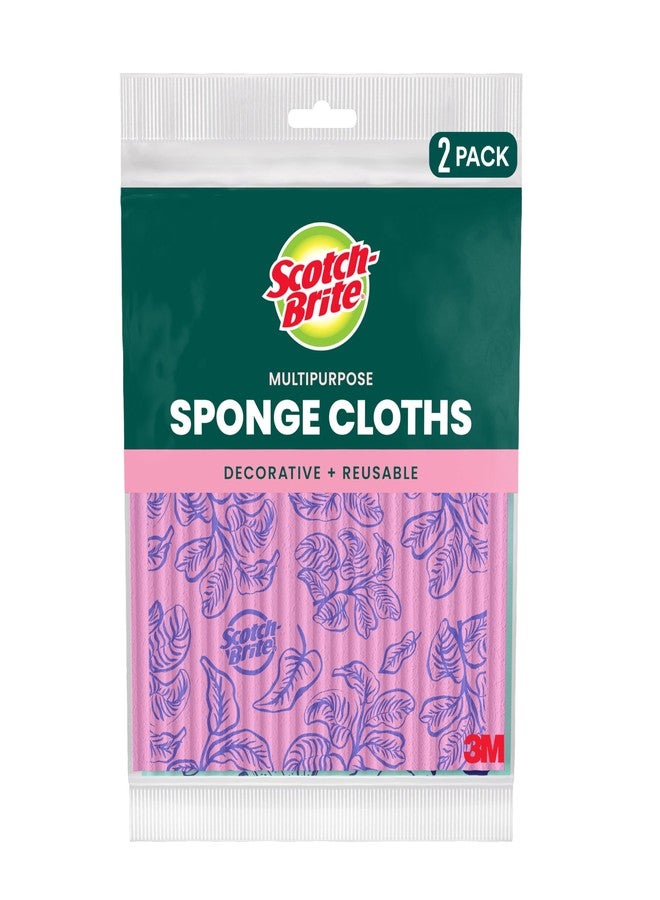 Scotch Brite Scotch-Brite Sponge Cloths, Reusable, Absorbent, and Decorative Cleaning Towel, Dishwasher-Safe Wipes Ideal for Nonstick Cookware, Tile, Countertops, Mirrors, and Faucets, 2 Dish Towels - Image 1