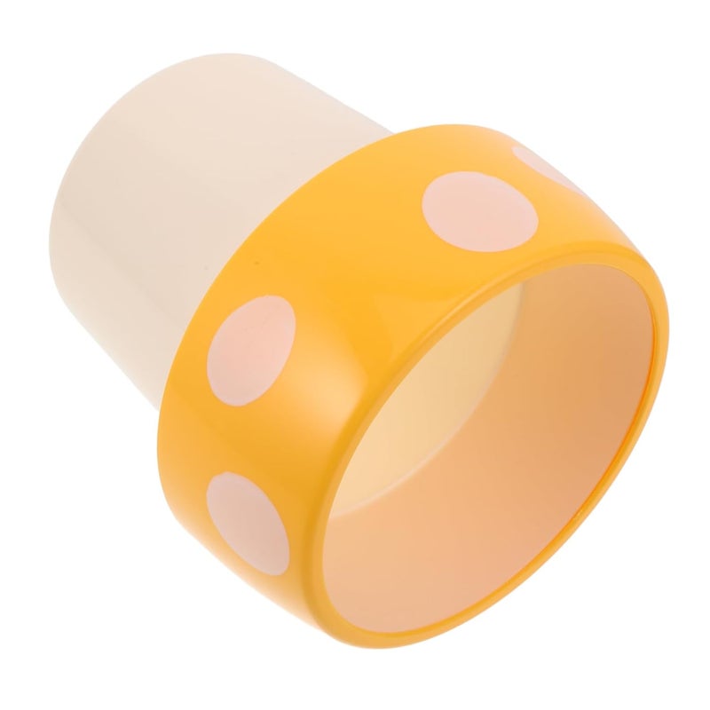Yellow Mini Mushroom Desktop Trash Can Compact Office Home Recycling Bin Waste Holder - Image 1