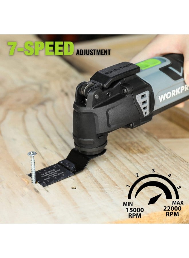WORKPRO WORKPRO Oscillating Multi-Tool Kit, 3.0 Amp Corded Quick-Lock Replaceable Oscillating Saw with 7 Variable Speed, 3° Oscillation Angle, 17pcs Saw Accessories, and Carrying Bag  - Image 4