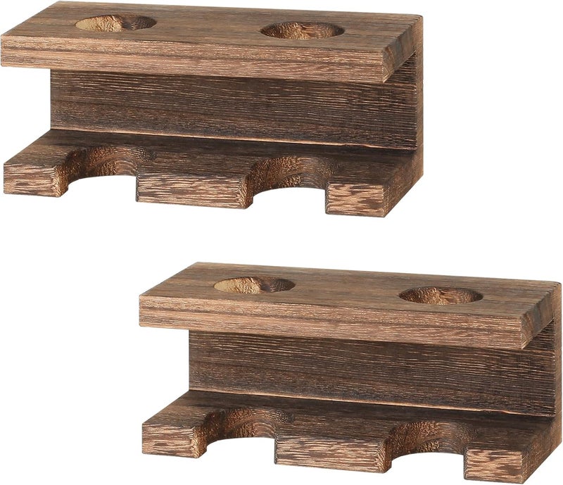 BEARUT 2 Pack Baseball Bat Holder and Ball Display Floating Shelf Wall Mount Baseball Bat Rack Shelf Organized By Wood - Image 4
