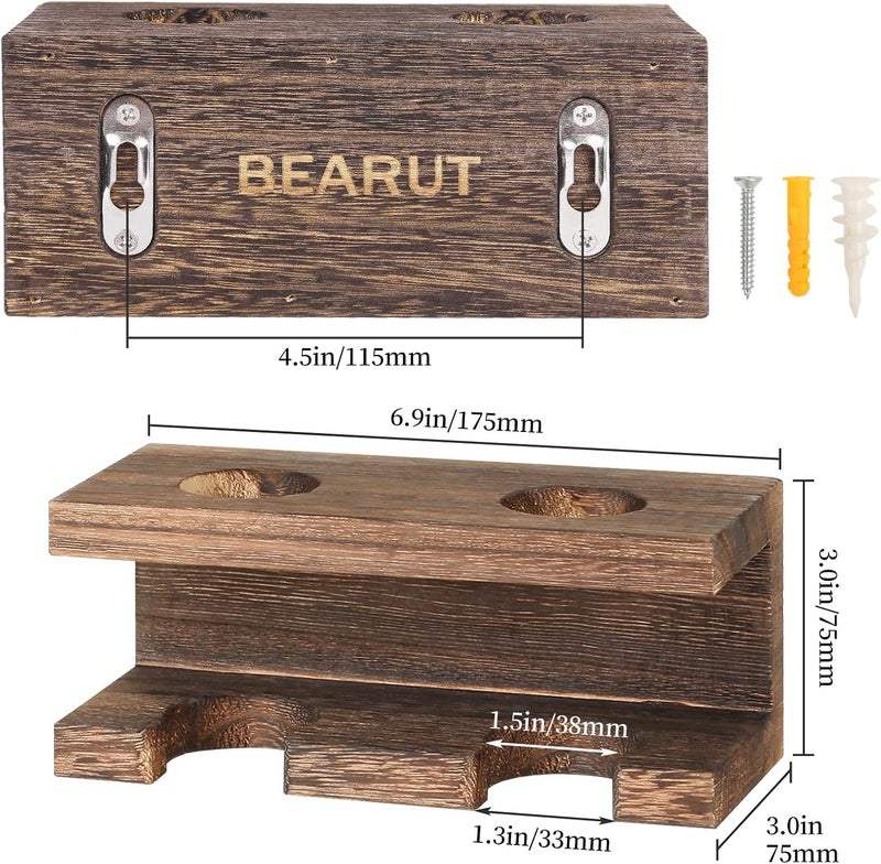 BEARUT 2 Pack Baseball Bat Holder and Ball Display Floating Shelf Wall Mount Baseball Bat Rack Shelf Organized By Wood - Image 5