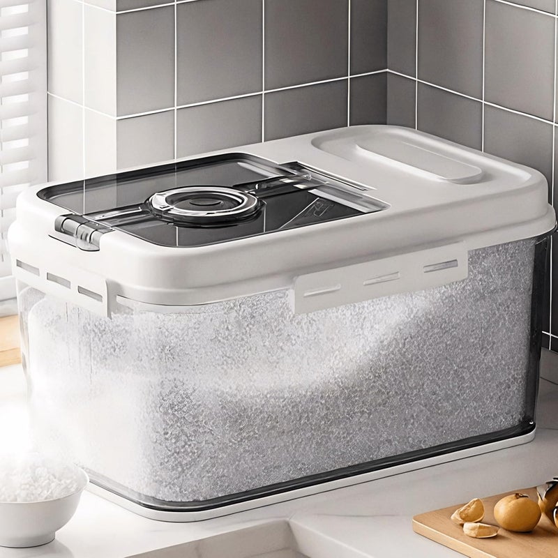 Buddy Rice Storage Container Barrel | Air Tight Transparent Plastic Containers | Dal Pulses Cereal & Flour Airtight Box | Large & Big Size Modular Home Organizer (Container - Large) - Image 1