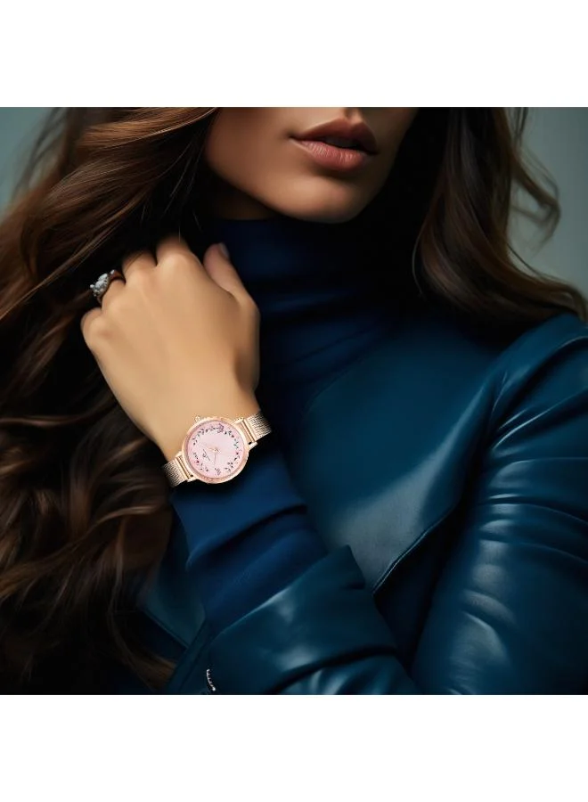 Kenneth Scott Pink Women's Stainless Steel Analog Watch K23512-RMKP - 28 mm for Women | Best Price UAE