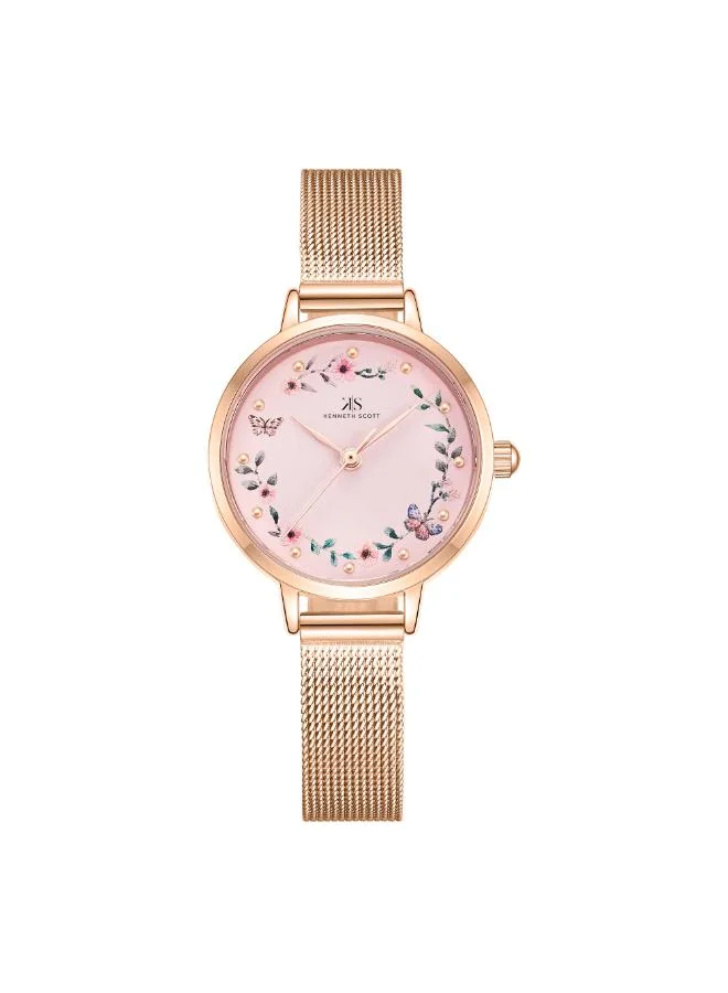 KENNETH SCOTT Women's Stainless Steel Analog Watch K23512-RMKP - 28 mm