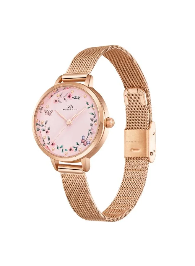 KENNETH SCOTT Women's Stainless Steel Analog Watch K23512-RMKP - 28 mm