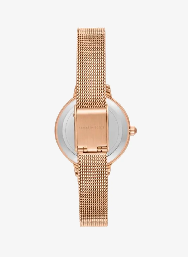 Kenneth Scott Pink Women's Stainless Steel Analog Watch K23512-RMKP - 28 mm for Women | Best Price UAE