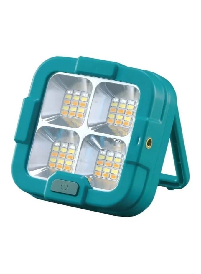 دي إل سي  مصباح عمل LED يعمل بالطاقة الشمسية قابل لإعادة الشحن، مزود بأربعة أوضاع إضاءة، مصباح طوارئ محمول متعدد الوظائف، مناسب للتخييم والاستخدام الخارجي والمنزلي - Image 2