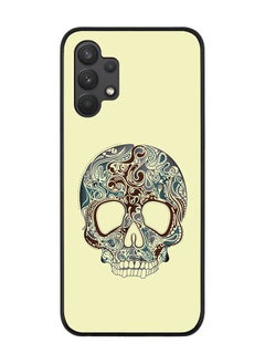 Rugged Black edge case for Samsung Galaxy A32 (LTE/4G) Slim fit Soft Case Flexible Rubber Edges Anti Drop TPU Gel Thin Cover - Skully Tattoo