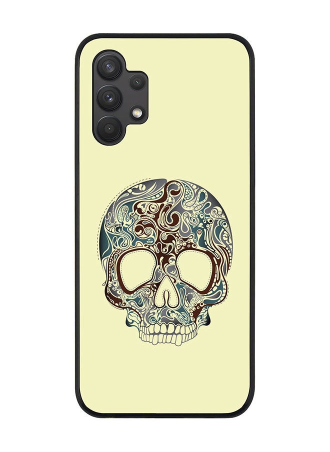 Stylizedd - Rugged Black edge case for Samsung Galaxy A32 (LTE/4G) Slim fit Soft Case Flexible Rubber Edges Anti Drop TPU Gel Thin Cover - Skully Tattoo - Image 1