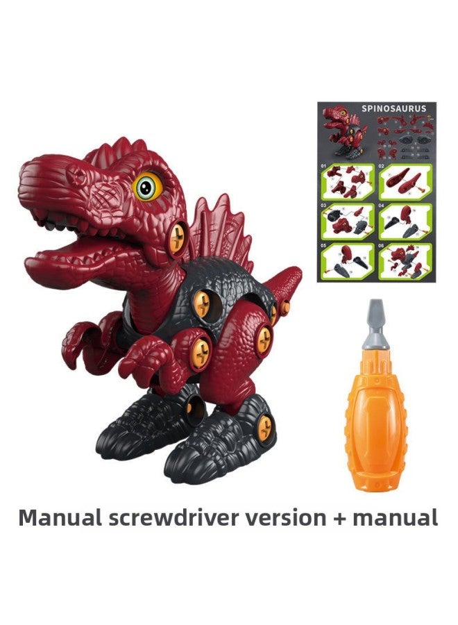 Chinese Building Blocks Disassembly Dinosaur Educational Children's Toys Splicing Class Four Dinosaur Disassembly Screw Assembly Wholesale-Specifications:Spinosaurus-manual Screwdriver Version - Image 1