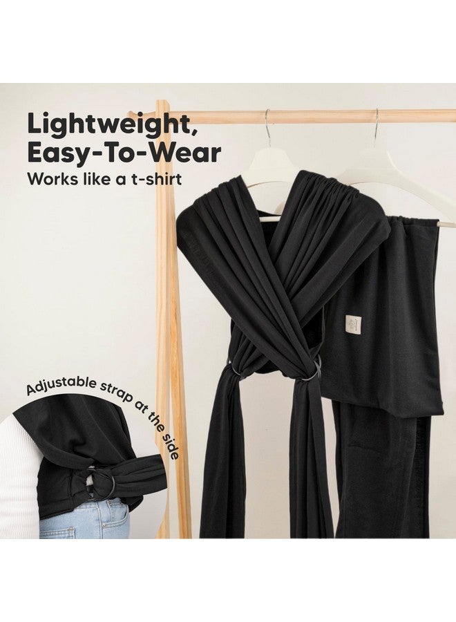 KeaBabies KeaBabies Baby Wrap Carrier Ring Sling - Easy to Wear, Adjustable D-Lite Baby Carrier Newborn to Toddler, Infant Carrying Shirt, Hands Free Bonding, Breathable Fabric Wearing Wrap (Trendy Black)  - Image 2