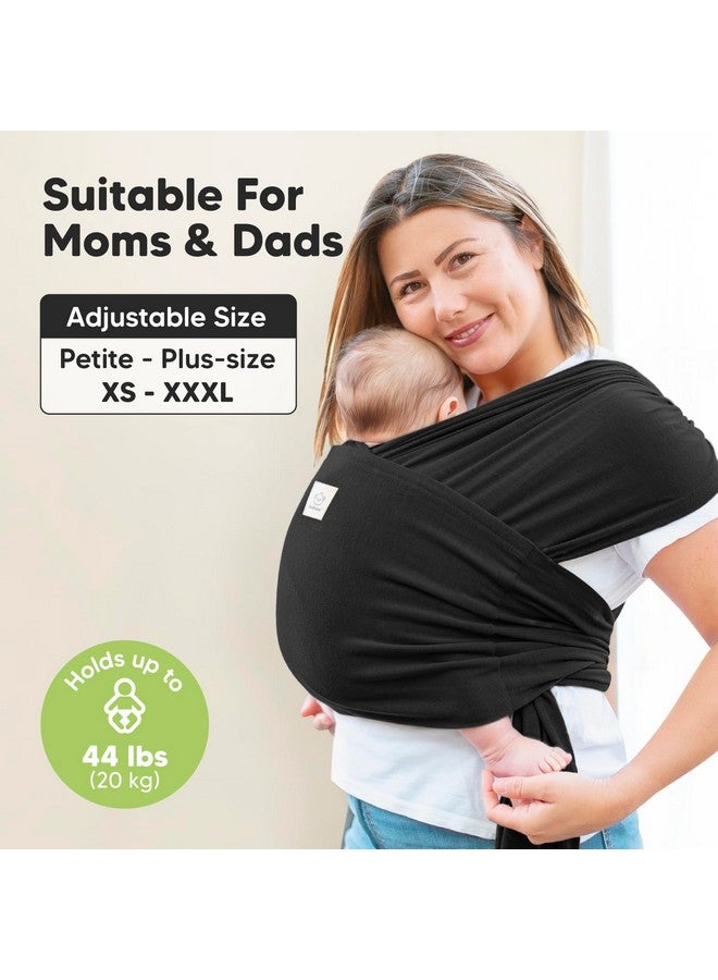 KeaBabies KeaBabies Baby Wrap Carrier Ring Sling - Easy to Wear, Adjustable D-Lite Baby Carrier Newborn to Toddler, Infant Carrying Shirt, Hands Free Bonding, Breathable Fabric Wearing Wrap (Trendy Black)  - Image 3